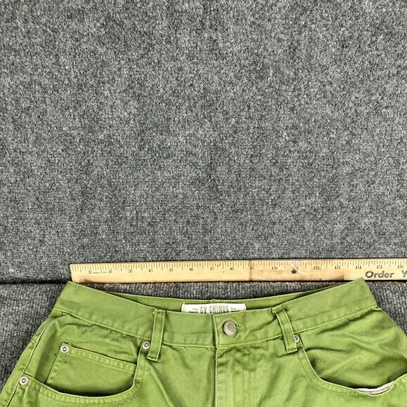 GV Chinos Shorts Women's Size 14 Green Casual High Rise Cotton Vintage Y2K - Picture 6 of 8